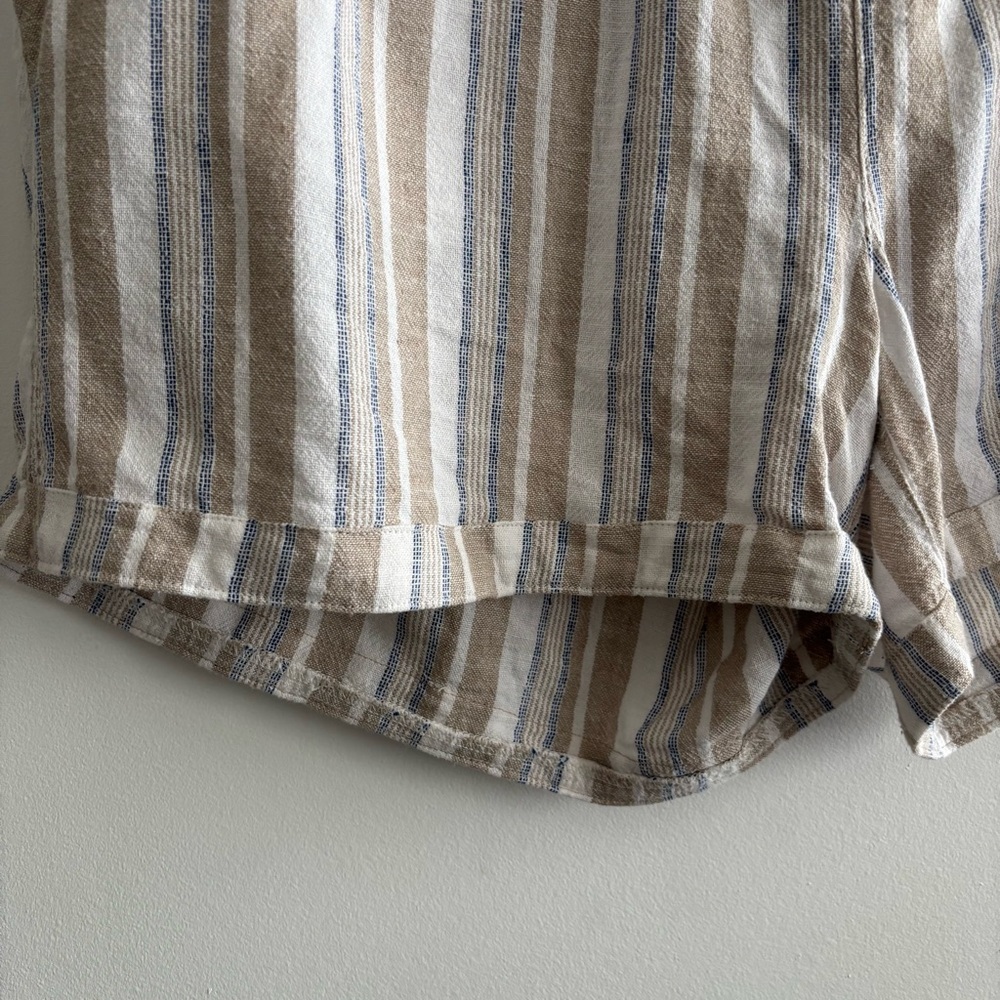 Frank by Frank & Oak Linen Striped High-Waisted Shorts - Picture 4 of 11